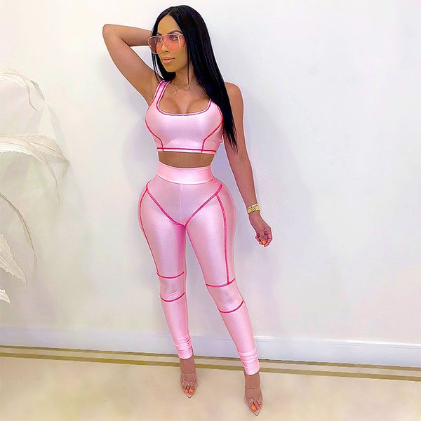 2021 women 2pcs set high waist tracksuits sleeveless tank vest crop striped bodycon slim long pants sport yoga outfitsby, Black;white
2021 women 2pcs set high waist tracksuits sleeveless tank vest crop striped bodycon slim long pants sport yoga outfitsby, Black;white