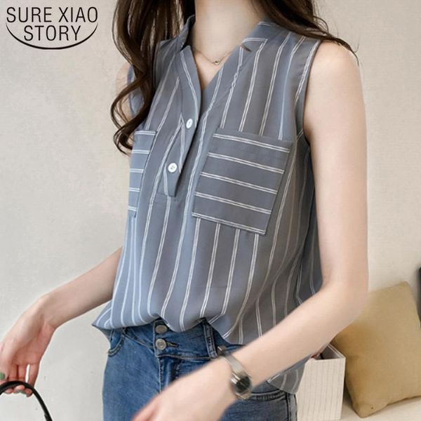 striped shirt 2021 women fashion sleeveless chiffon blouse female summer big code loose size outside wearing pattern 3705 50 women's bl, White
striped shirt 2021 women fashion sleeveless chiffon blouse female summer big code loose size outside wearing pattern 3705 50 women's bl, White