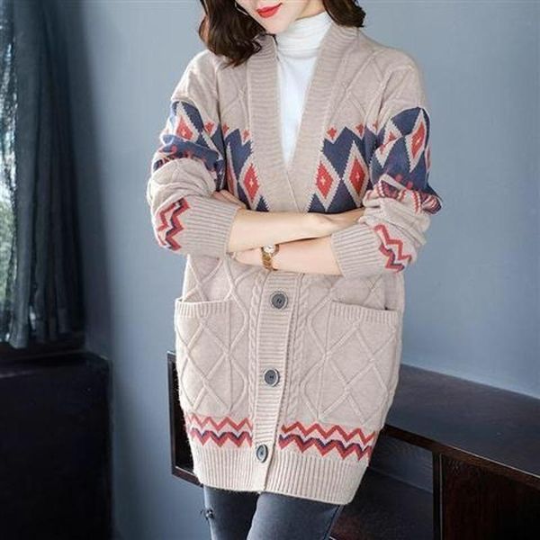 women's knits & tees 2021 autumn winter warm female casual streetwear loose single breasted sweaters women fashion print thick cardigan, White
women's knits & tees 2021 autumn winter warm female casual streetwear loose single breasted sweaters women fashion print thick cardigan, White