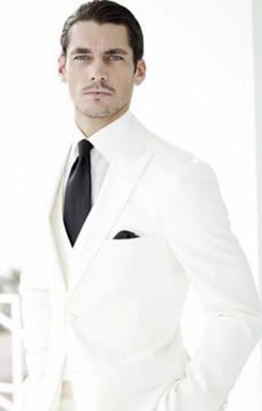 white men wedding groom tuxedos 3 pieces tuxedo business party suit c159 men's suits & blazers, White;black
white men wedding groom tuxedos 3 pieces tuxedo business party suit c159 men's suits & blazers, White;black