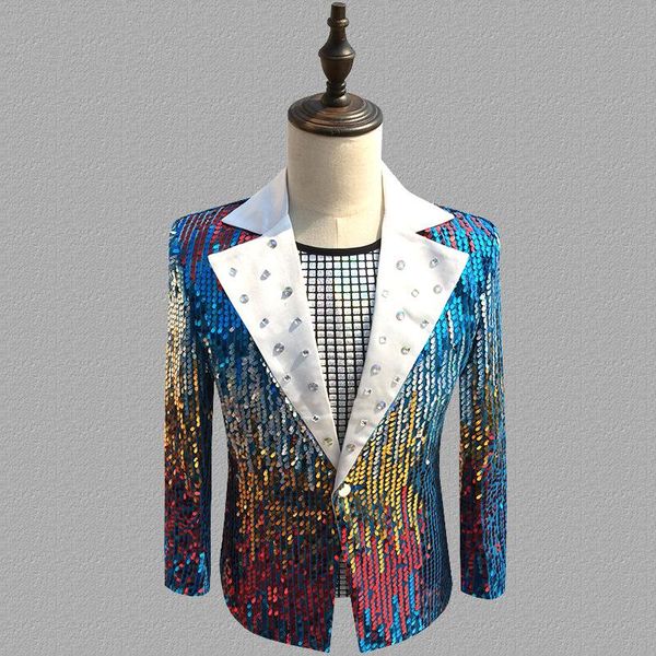 men's suits & blazers 2021 the arrived colorful sequin men slim fit blazer for club and party fashion design young suit, White;black
men's suits & blazers 2021 the arrived colorful sequin men slim fit blazer for club and party fashion design young suit, White;black