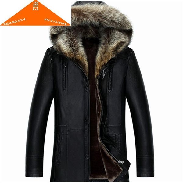 men's fur & faux leather winter jacket men raccoon collar hooded casaco masculino cashmere liner plus size 7xl male coats cj207, Black
men's fur & faux leather winter jacket men raccoon collar hooded casaco masculino cashmere liner plus size 7xl male coats cj207, Black