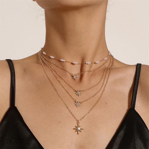 chains full rheinstone crystal stars meteor pendant necklaces multilayers pearl choker chain female boho vintage jewelry wedding gift, Silver
chains full rheinstone crystal stars meteor pendant necklaces multilayers pearl choker chain female boho vintage jewelry wedding gift, Silver