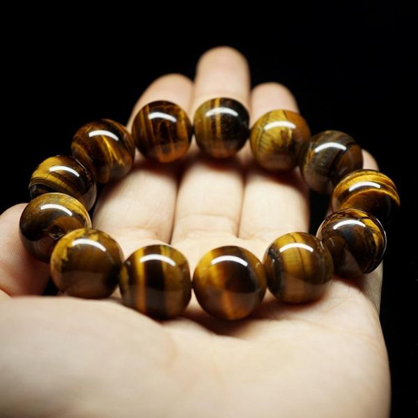 

beaded, strands natural tiger eye stone bracelet hand chain jewellery women men gift beads bracelets couple sbangles accessories, Black