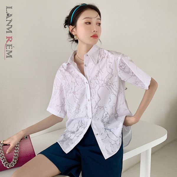 women striped printing lapel short sleeve shirts temperament loose fit fashion tide summer 858 210507, White
women striped printing lapel short sleeve shirts temperament loose fit fashion tide summer 858 210507, White