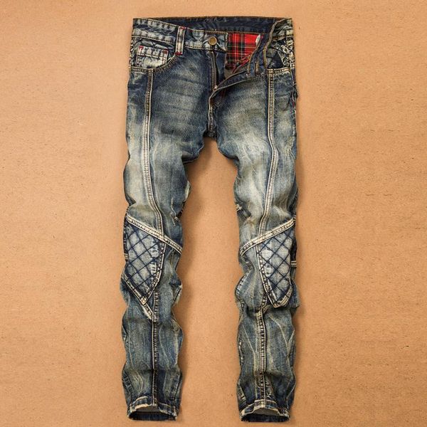 men's jeans for men cargo pants splicing denim trousers biker male straight casual designer military many multi-pocket, Blue
men's jeans for men cargo pants splicing denim trousers biker male straight casual designer military many multi-pocket, Blue