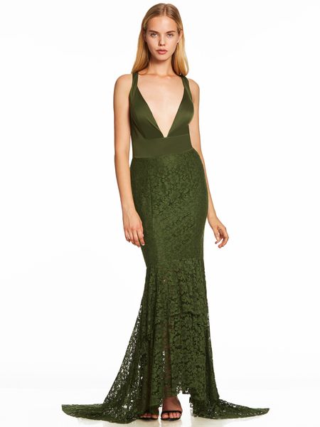 back criss-cross straps lace trumpet long evening dress women deep v neck mermaid party formal dresses wedding robe de soiree, White
back criss-cross straps lace trumpet long evening dress women deep v neck mermaid party formal dresses wedding robe de soiree, White
