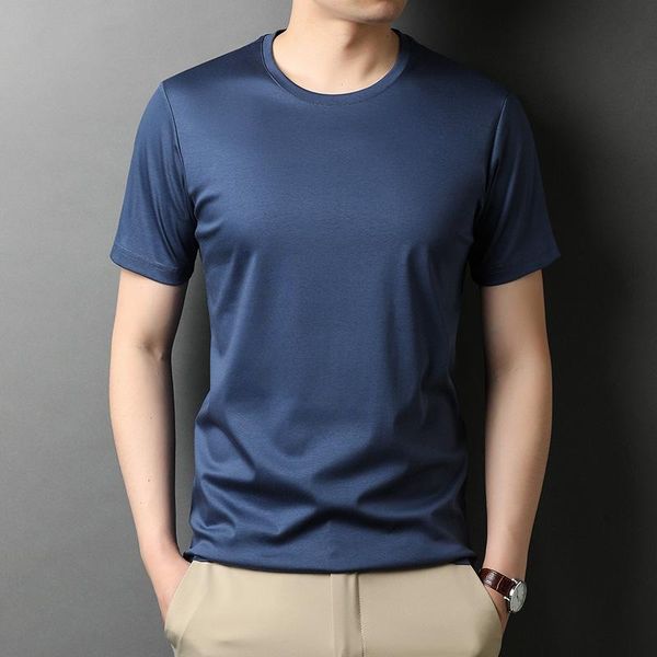 men's t-shirts mercerized cotton short sleeve t shirt men brand summer casual crewneck slim fit solid color basic tee shir, White;black
men's t-shirts mercerized cotton short sleeve t shirt men brand summer casual crewneck slim fit solid color basic tee shir, White;black