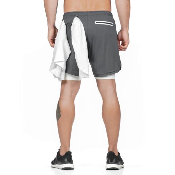 men's shorts summer sports double-layer jogger outdoor fitness training marathon five-point pants mens streetwearmen, White;black 
men's shorts summer sports double-layer jogger outdoor fitness training marathon five-point pants mens streetwearmen, White;black