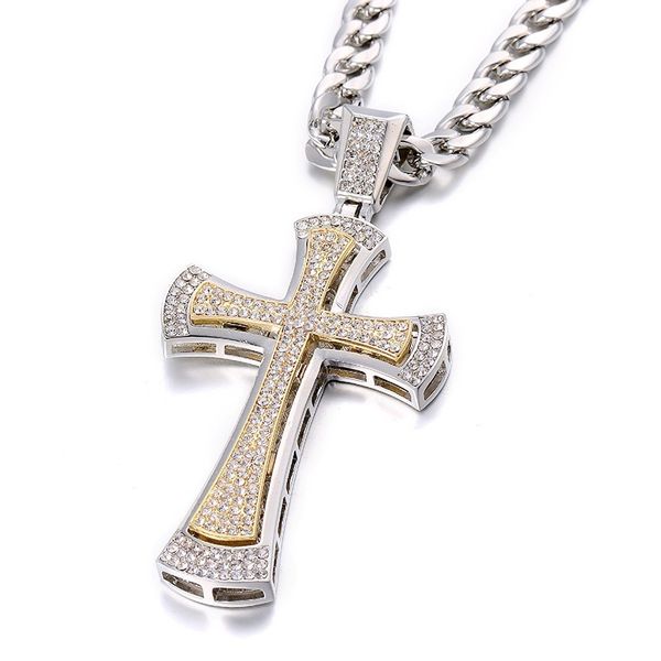 double layer huge convex arc bling pendant for men iced out chain zircon hip hop style charm jewelry cross necklace, Silver
double layer huge convex arc bling pendant for men iced out chain zircon hip hop style charm jewelry cross necklace, Silver