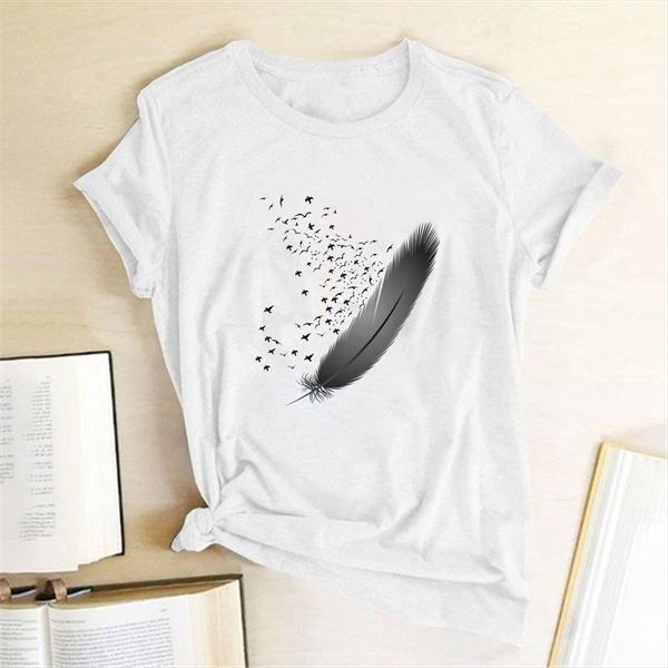 feather printing clothes summer womens t shirt tshirts cotton graphic tee femme vogue ropa mujer verano, White
feather printing clothes summer womens t shirt tshirts cotton graphic tee femme vogue ropa mujer verano, White