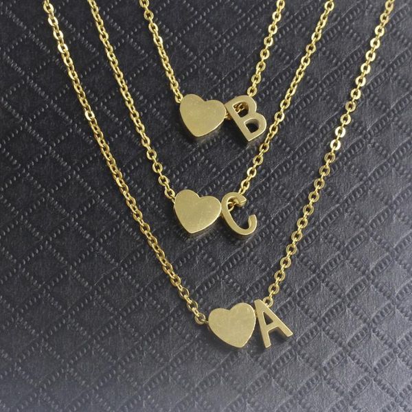 pendant necklaces find me heart necklace for women stainless steel 26 letters 2021 fashion jewelry accessories, Silver