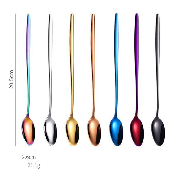 spoons pointed spoon korean 201 stainless steel square head round creative titanium plated 7 colorful long stirring coffee
spoons pointed spoon korean 201 stainless steel square head round creative titanium plated 7 colorful long stirring coffee