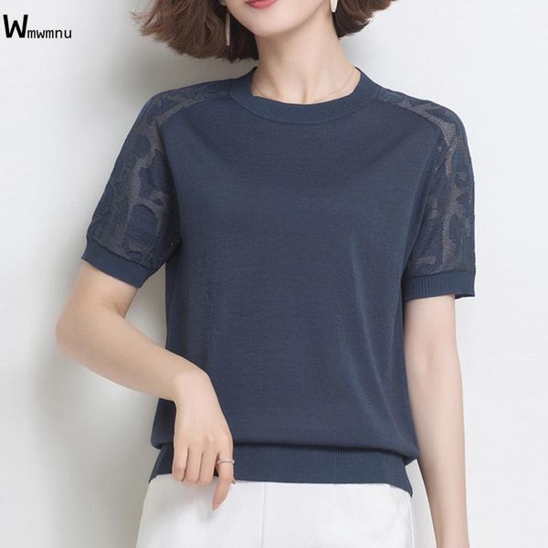 women casual short solid knitwear fashion mesh patchwork sleeve knitted t-shirt female summer slim pullover tee women's, White
women casual short solid knitwear fashion mesh patchwork sleeve knitted t-shirt female summer slim pullover tee women's, White