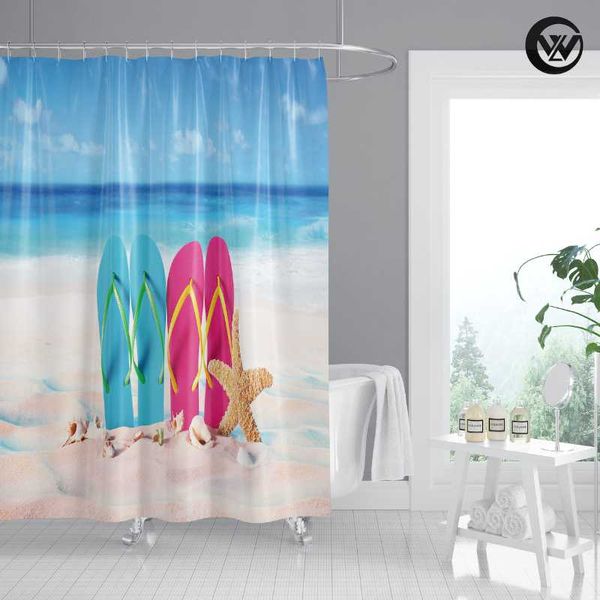 shower curtains mildew resistant printing beach couple slippers plain boho bathroom curtain, waterproof fabric bath curtain/
shower curtains mildew resistant printing beach couple slippers plain boho bathroom curtain, waterproof fabric bath curtain/