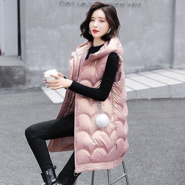 women's fur & faux 2021 wash-glossy down cotton vest thickened autumn and winter loose korean coat waistcoat mid-length, Black
women's fur & faux 2021 wash-glossy down cotton vest thickened autumn and winter loose korean coat waistcoat mid-length, Black