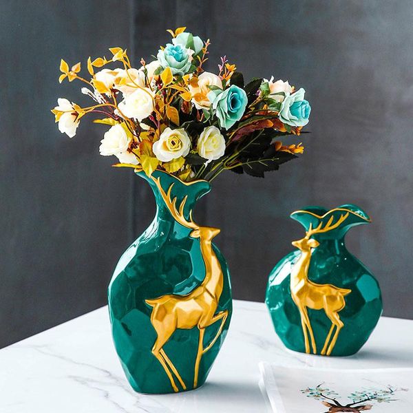 vases beautiful abstract geometric golden elk ceramic vase fashion art cartoon deer dark green irregular flower
vases beautiful abstract geometric golden elk ceramic vase fashion art cartoon deer dark green irregular flower