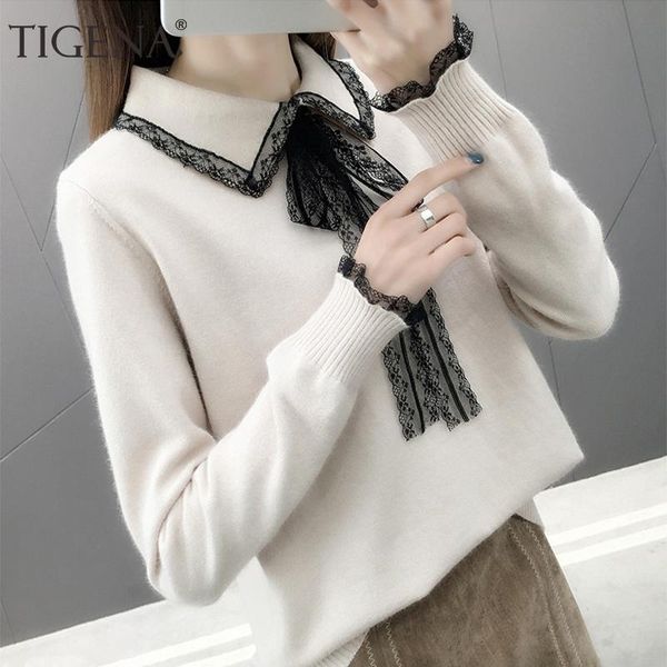 women's sweaters tigena women and pullovers 2021 autumn winter korwan kawaii cute lace turn-down collar knit sweater fmeale jumper, White;black
women's sweaters tigena women and pullovers 2021 autumn winter korwan kawaii cute lace turn-down collar knit sweater fmeale jumper, White;black