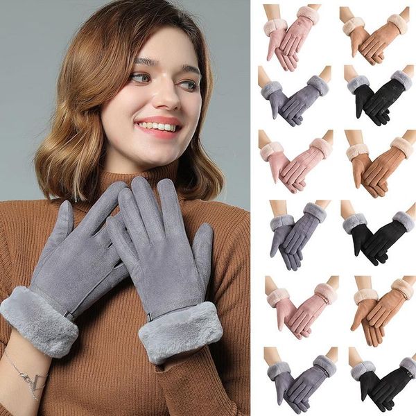 cycling gloves women touch screen suede glove winter double layer furry mittens warm snowflake embroidery outdoor fashionable, Black
cycling gloves women touch screen suede glove winter double layer furry mittens warm snowflake embroidery outdoor fashionable, Black