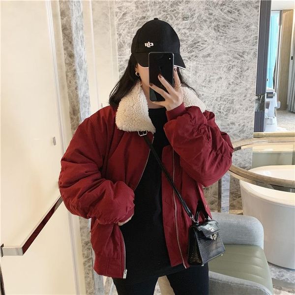 women's vests winter christmas red lamb wool splicing lapel short jacket cotton female, Black;white
women's vests winter christmas red lamb wool splicing lapel short jacket cotton female, Black;white