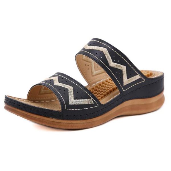 summer shoes for women wedge massage slippers open toe sandals vintage anti-slip casual flip flop female beach zy385, Black
summer shoes for women wedge massage slippers open toe sandals vintage anti-slip casual flip flop female beach zy385, Black