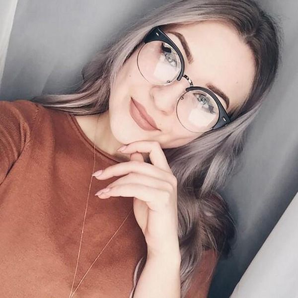 cat eye glasses frame brand designer fashion women half nerd eyeglasses vintage men optical eyewear clear lens sunglasses frames, Black
cat eye glasses frame brand designer fashion women half nerd eyeglasses vintage men optical eyewear clear lens sunglasses frames, Black