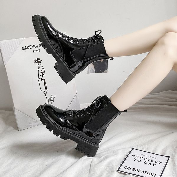 net red ins fashion sho martin women 2021 korean spring autumn single summer thin british short boots, Black
net red ins fashion sho martin women 2021 korean spring autumn single summer thin british short boots, Black