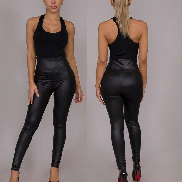 women faux leather pu shinny high waist stretch leggings pants wet look pants, Black;white
women faux leather pu shinny high waist stretch leggings pants wet look pants, Black;white