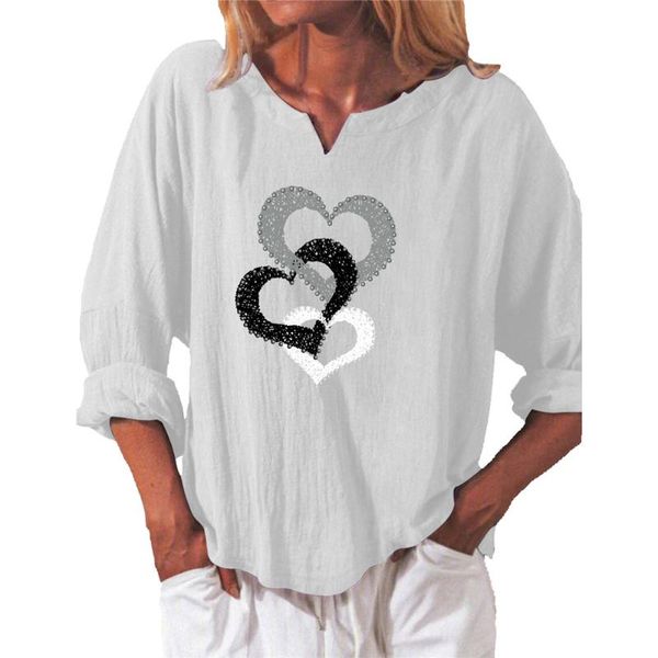 women's t-shirt autumn v neck t-shirts heart print loose tees slim fit spring casual plus size fashion women clothing basic, White
women's t-shirt autumn v neck t-shirts heart print loose tees slim fit spring casual plus size fashion women clothing basic, White