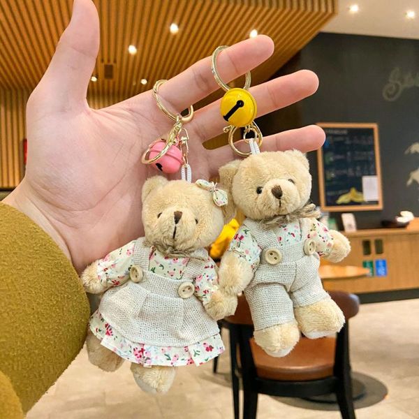 keychains floral cloth bear dolls keychain bag pendants couple bow plush with bell key ring lovers friends gift, Silver
keychains floral cloth bear dolls keychain bag pendants couple bow plush with bell key ring lovers friends gift, Silver