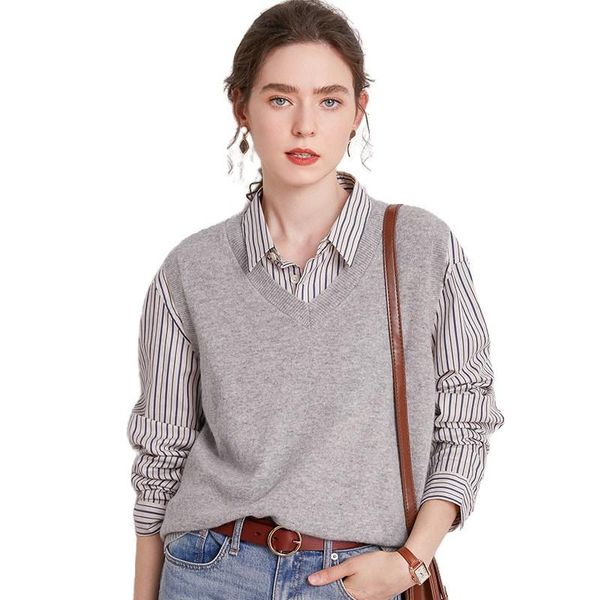 women's vests tailor sheep pure wool knitted vest autumn winter loose sleeveless outer wear sweater, Black;white
women's vests tailor sheep pure wool knitted vest autumn winter loose sleeveless outer wear sweater, Black;white