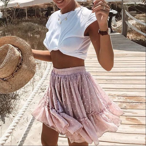 inspried pink dot layered ruffled womens skirt mini summer casual tassle tied chic short for women, Black
inspried pink dot layered ruffled womens skirt mini summer casual tassle tied chic short for women, Black