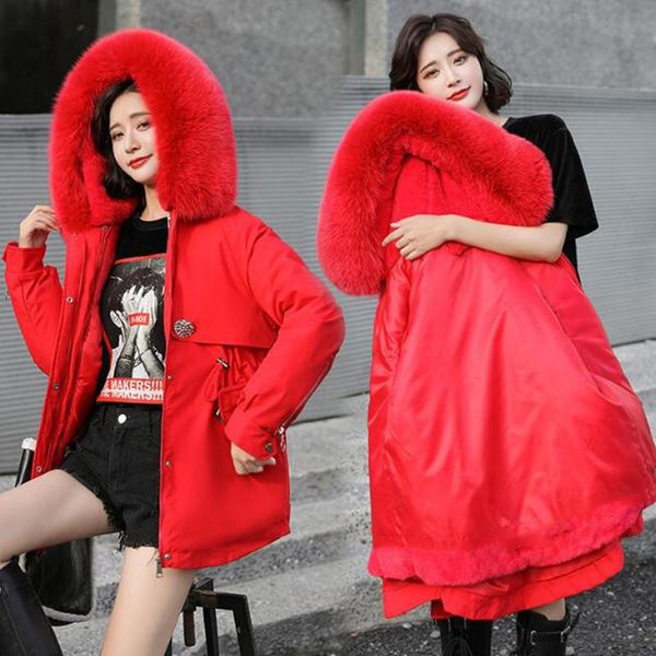 women's fur & faux classic warm hooded imitation collar women coat cotton clothes winter jacket clothing thick tide, Black
women's fur & faux classic warm hooded imitation collar women coat cotton clothes winter jacket clothing thick tide, Black