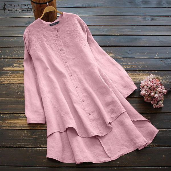 women's blouses & shirts irregular 2022 fashion embroidery casual long sleeve blusas female button down chemise, White
women's blouses & shirts irregular 2022 fashion embroidery casual long sleeve blusas female button down chemise, White
