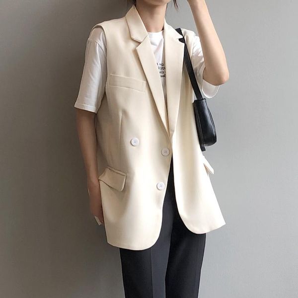 women's vests elegant solid suit women 2021 autumn office waistcoat smart casual loose vest female work wear sleeveless jacket, Black;white
women's vests elegant solid suit women 2021 autumn office waistcoat smart casual loose vest female work wear sleeveless jacket, Black;white