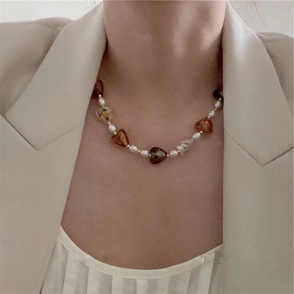 korean design sense of minority love glass pearl necklace personality simple wind warm color neck chain jewelry female, Black
korean design sense of minority love glass pearl necklace personality simple wind warm color neck chain jewelry female, Black