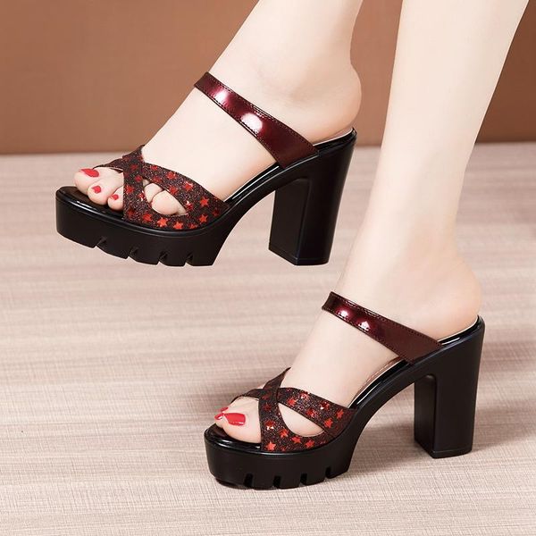 large size high heels sandals platform shoes women gladiator summer fashion slippers elegant, Black
large size high heels sandals platform shoes women gladiator summer fashion slippers elegant, Black