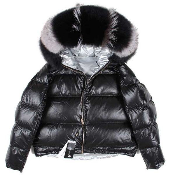 maomaokong natural fur collar loose short down coat sliver white duck winter jacke t park 211221, Black
maomaokong natural fur collar loose short down coat sliver white duck winter jacke t park 211221, Black