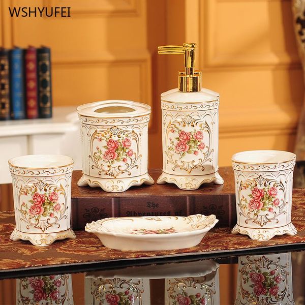 bath accessory set wshyufei european ceramic bathroom household wash cups toothbrush holder soap dispenser luxurious wedding supplies
bath accessory set wshyufei european ceramic bathroom household wash cups toothbrush holder soap dispenser luxurious wedding supplies