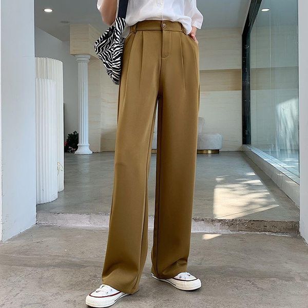 women's pants & capris suits 2021 solid loose straight wide leg long elastic high waist blazer trousers female casual smooth 811, Black;white
women's pants & capris suits 2021 solid loose straight wide leg long elastic high waist blazer trousers female casual smooth 811, Black;white
