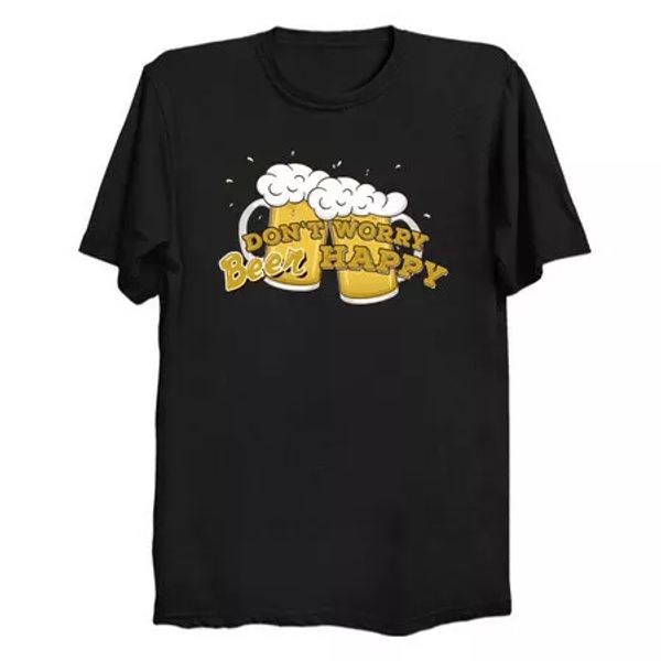 don't worry beer happy party drink friends relax joy optimist funny black tshirt, White;black
don't worry beer happy party drink friends relax joy optimist funny black tshirt, White;black