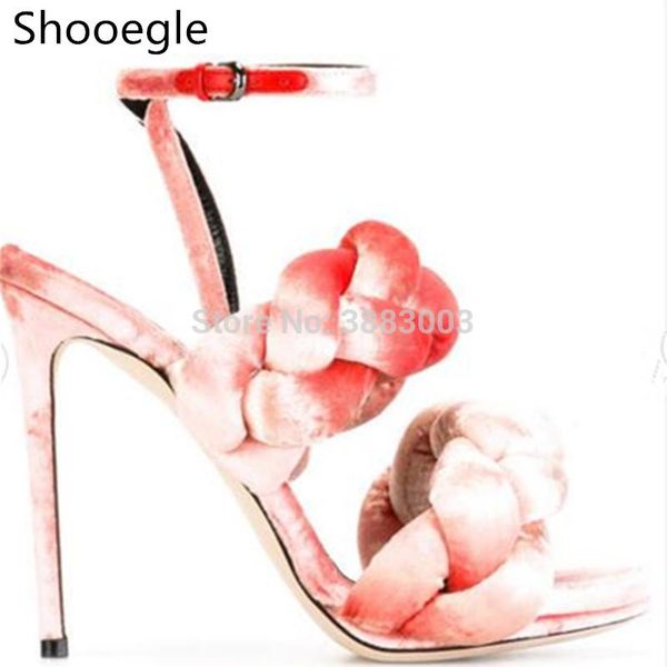 velvet thin high heel buckle strap braided hair women sandals open toe rome style pumps, Black
velvet thin high heel buckle strap braided hair women sandals open toe rome style pumps, Black