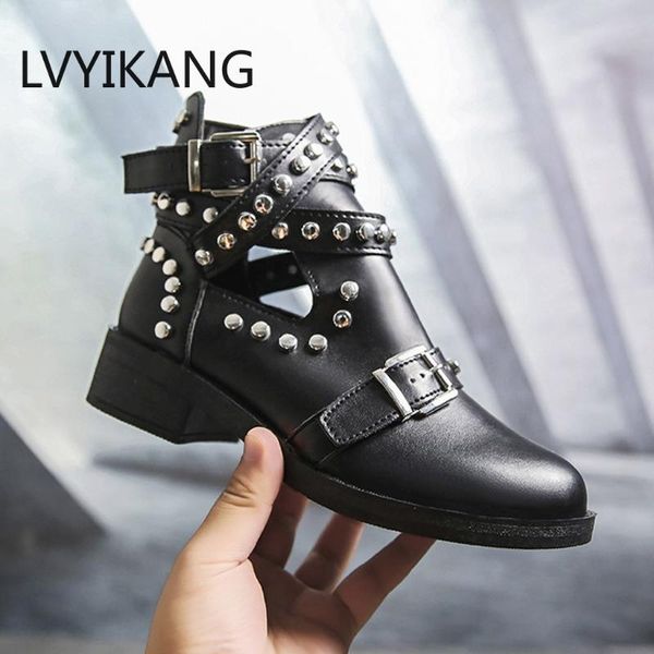 fashion women's boots rivet belt buckle ankle boot spring autumn female student casual quality pu leather, Black
fashion women's boots rivet belt buckle ankle boot spring autumn female student casual quality pu leather, Black