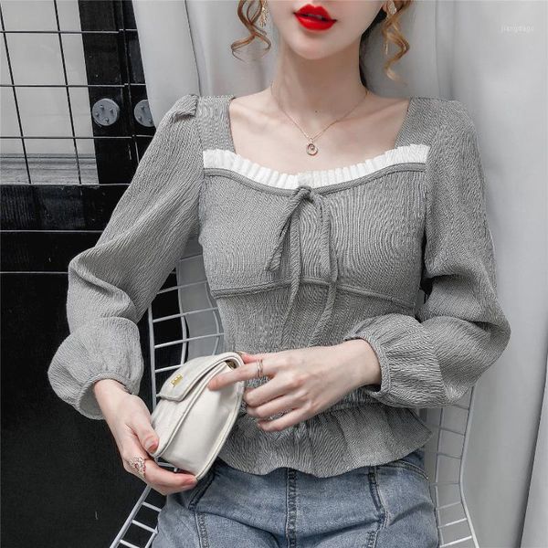 women's blouses & shirts blouse women retro square collar long sleeve autumn blusas mujer de moda, White
women's blouses & shirts blouse women retro square collar long sleeve autumn blusas mujer de moda, White