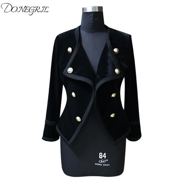 women's jackets runway women notched collar short jacket coat autumn winter double breasted suit female velvet black slim outwear, Black;brown
women's jackets runway women notched collar short jacket coat autumn winter double breasted suit female velvet black slim outwear, Black;brown