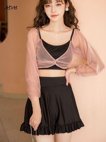 high waisted bikini women's swimwear 2021 bathing suits summer suit two piece long sleeve swimsuit with ruffles skirt beachwear two-pie
high waisted bikini women's swimwear 2021 bathing suits summer suit two piece long sleeve swimsuit with ruffles skirt beachwear two-pie
