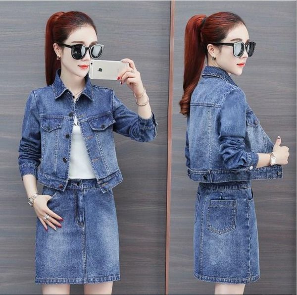 work dresses womens mini skirt suit 2 piece sets outfit women denim with casual jeans skirts suits jacket, White;black
work dresses womens mini skirt suit 2 piece sets outfit women denim with casual jeans skirts suits jacket, White;black