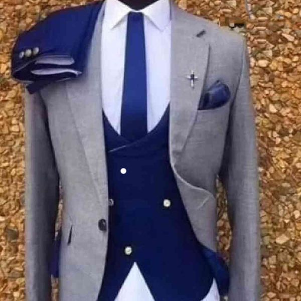 men's suits & blazers 3-piece gray wedding tuxedo for men formal define double breasted jacket with real blue male costume, White;black
men's suits & blazers 3-piece gray wedding tuxedo for men formal define double breasted jacket with real blue male costume, White;black