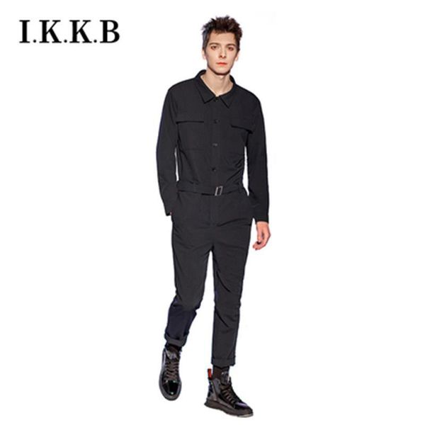 men's tracksuits european and american spring autumn show casual pantsuit trend jumpsuit slim-fitting overalls, Gray 
men's tracksuits european and american spring autumn show casual pantsuit trend jumpsuit slim-fitting overalls, Gray