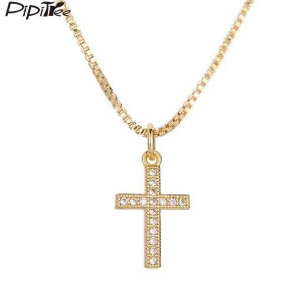 pendant necklaces pipitree clear cubic zirconia cross necklace copper gold color men women's chain religious fashion jewelry gift, Silver
pendant necklaces pipitree clear cubic zirconia cross necklace copper gold color men women's chain religious fashion jewelry gift, Silver